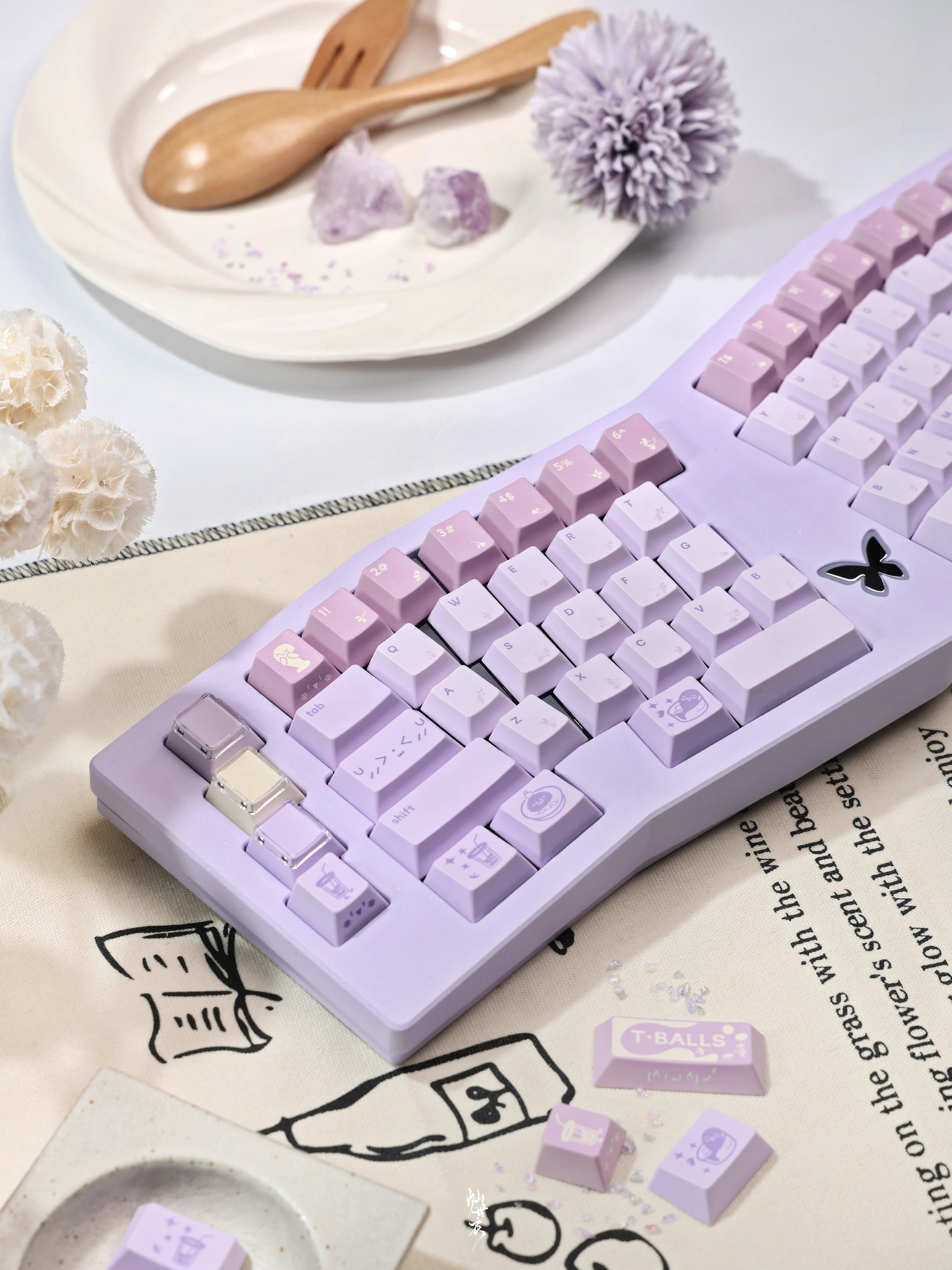 QK Taro Balls Keycaps